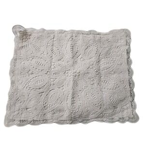 Unused White Battenburg Lace Boudoir Throw Cover Small Rectangular 16 X 13 NWOT